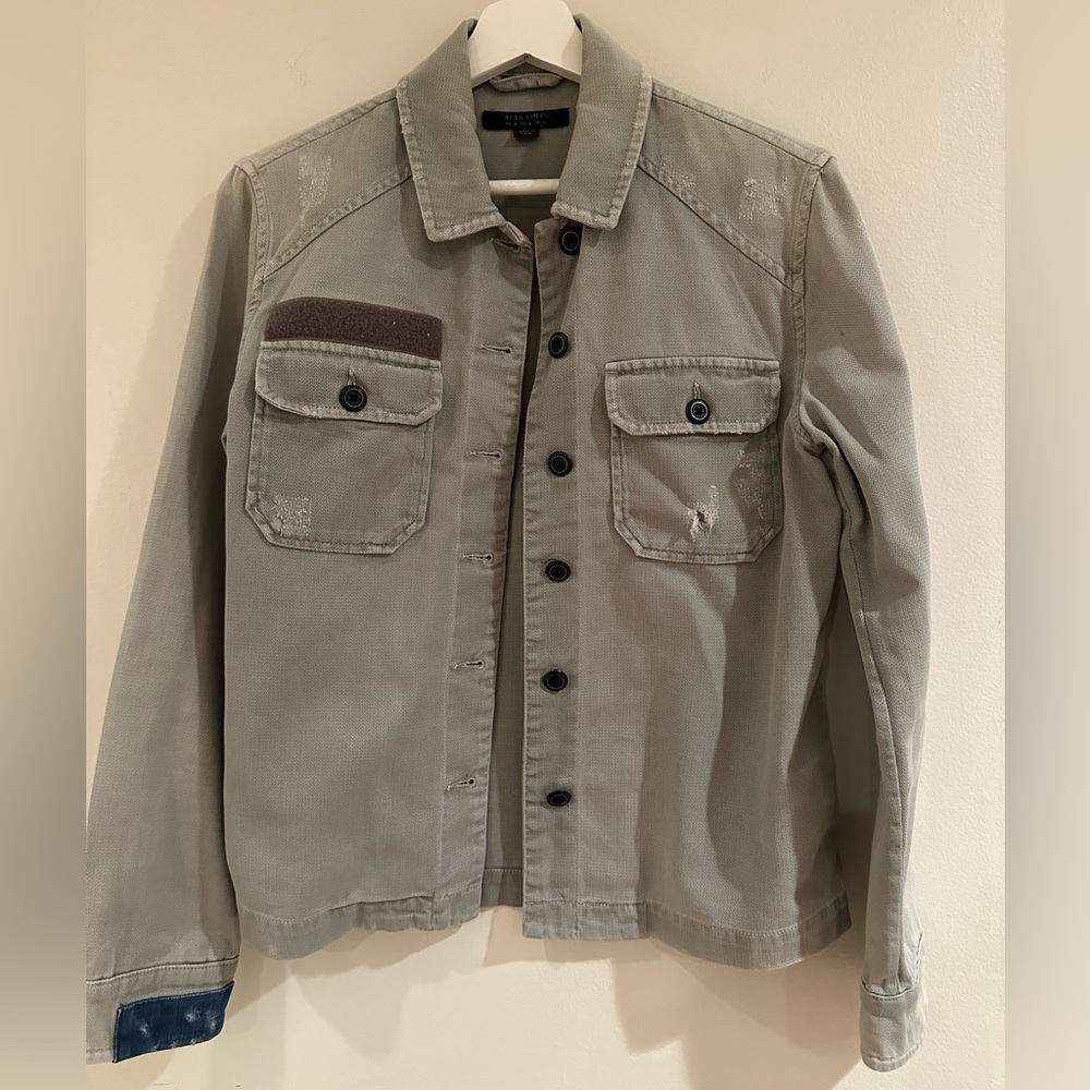 All Saints light army green jacket shirt US size 4 / S